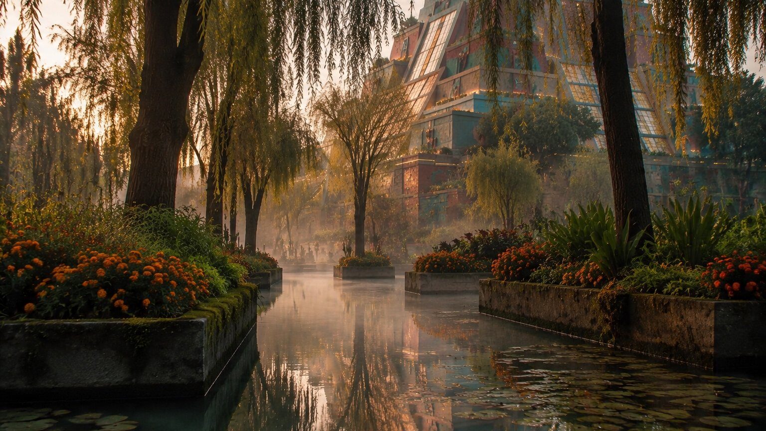 Aztlán — chinampa canal gardens