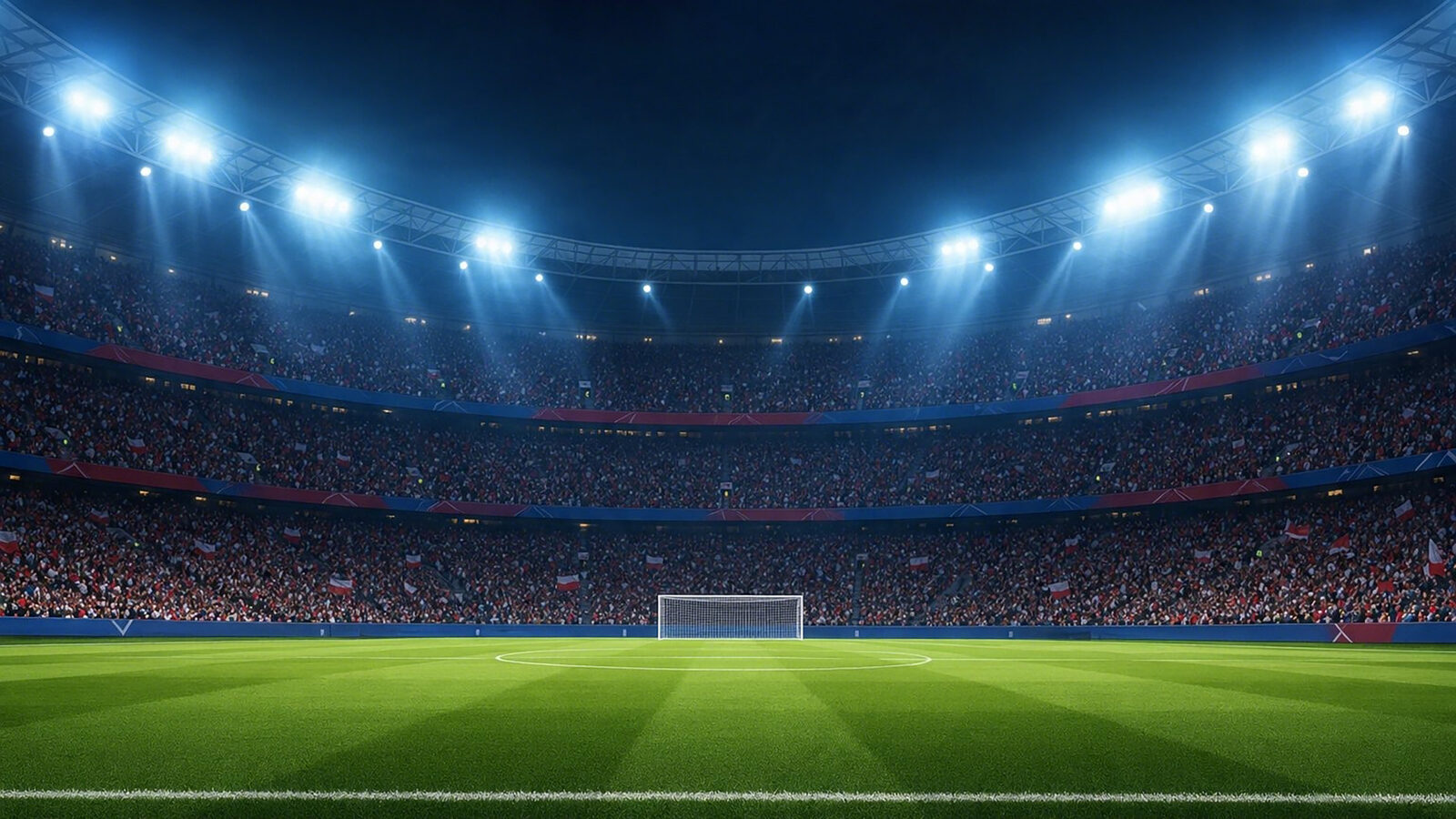 Football stadium at night