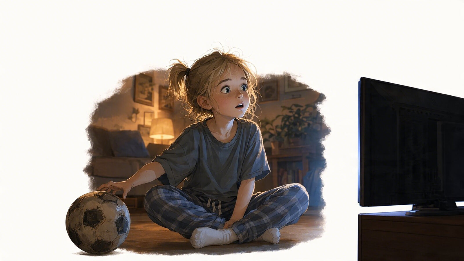 Girl watching TV