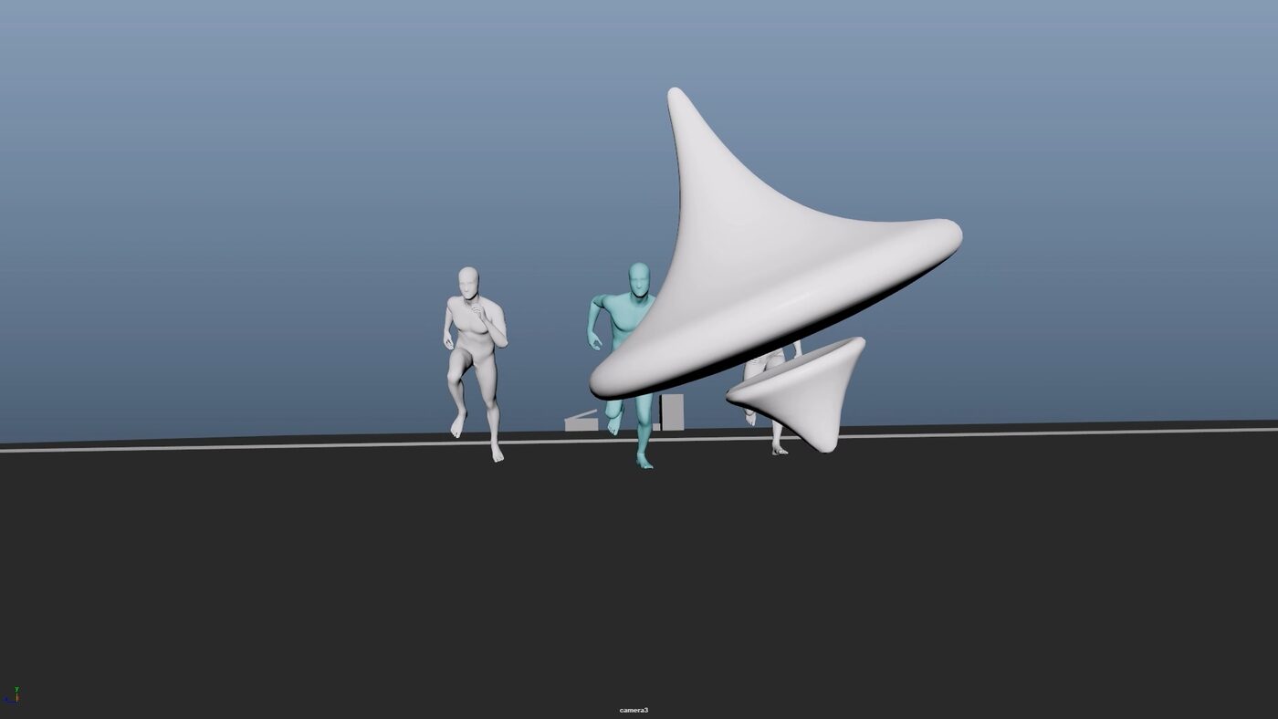 Official 3D reference — running toward the gap